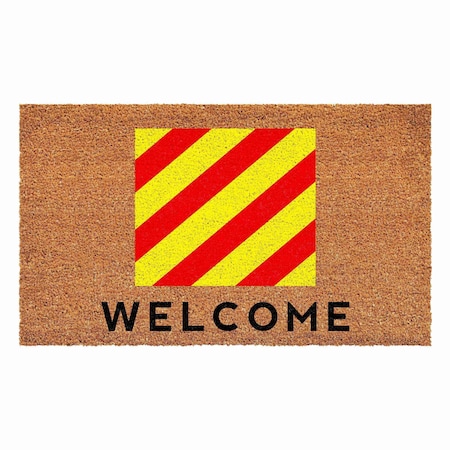 Calloway Mills Personalized Door Mat, Red, Yellow, Black, Natural, 30 in W x 48 in L 108123048Y
